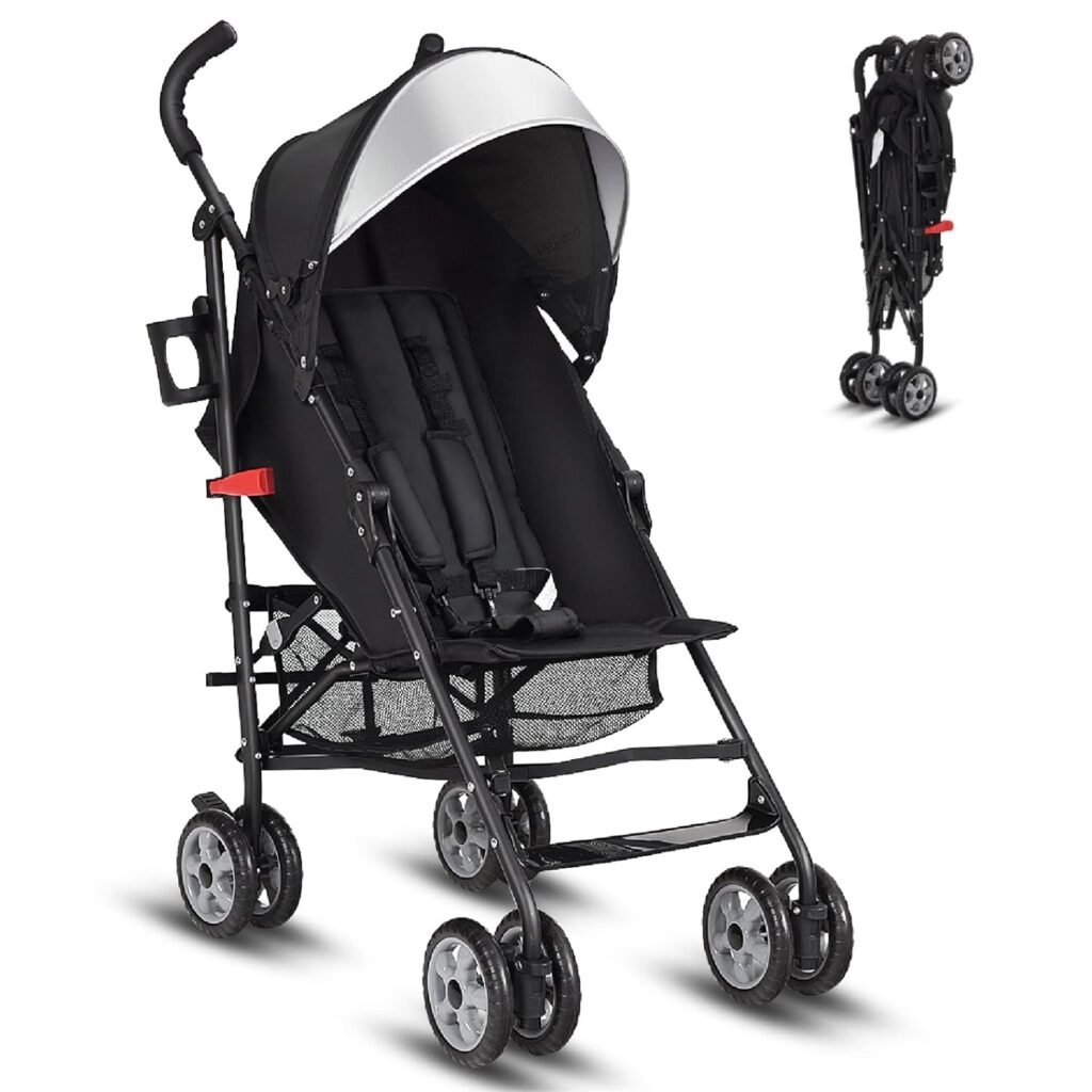 HONEY JOY Baby Lightweight Stroller, Compact Travel Stroller for Airplane, Adjustable Backrest Canopy, 5-Point Harness, Cup Holder, Storage Basket, Foldable Umbrella Stroller for Toddlers (Green) HONEY JOY Baby Lightweight Stroller, Compact Travel Stroller for Airplane, Adjustable Backrest Canopy, 5-Point Harness, Cup Holder, Storage Basket, Foldable Umbrella Stroller for Toddlers (Green)
