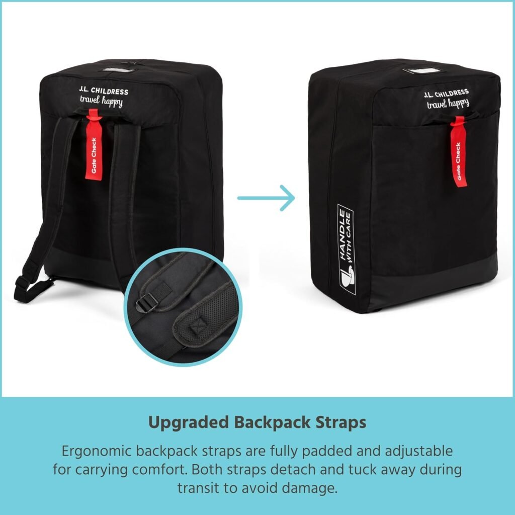 J.L. Childress Padded Bag for Doona Evenflo Shyft Dualride - Travel Bag for Airplane, Fits Most Infant Car Seats, Airport Accessories for Gate or Baggage Check, AirTag Compatible - Elite, Black J.L. Childress Padded Bag for Doona Evenflo Shyft Dualride - Travel Bag for Airplane, Fits Most Infant Car Seats, Airport Accessories for Gate or Baggage Check, AirTag Compatible - Elite, Black